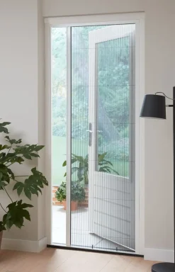 Cando Hordeur Comfort - Plisse Hordeur - Wit Profiel - Grijs Gaas - 100X209Cm-Brico