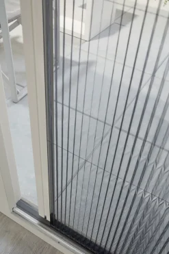 Cando Hordeur Premium B - Plisse Hordeur - Wit Profiel - Grijs Gaas - 96X200Cm-Brico Discount