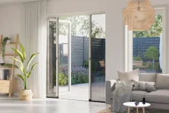 Cando Hordeur Premium D - Plisse Hordeur - Wit Profiel - Zwart Gaas - 96X206Cm-Brico Discount