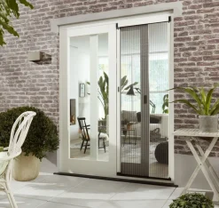 Cando Hordeur Premium L - Plisse Hordeur - Wit Profiel - Grijs Gaas - 96X230Cm-Brico Discount