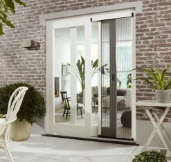 Cando Hordeur Premium L - Plisse Hordeur - Wit Profiel - Grijs Gaas - 96X230Cm-Brico Discount