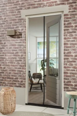 Cando Hordeur Standaard - Magneethor - Wit Profiel - Zwart Gaas - 95X235Cm-Brico Hot