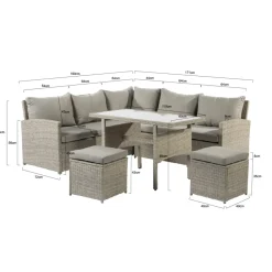 Central Park Dining Loungeset Rochelle Creme 5 Stuks-Brico Best
