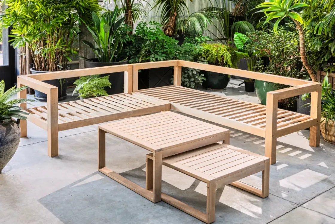 Central Park Hoekbank Loungeset Sorrento Acaciahout-Brico Discount