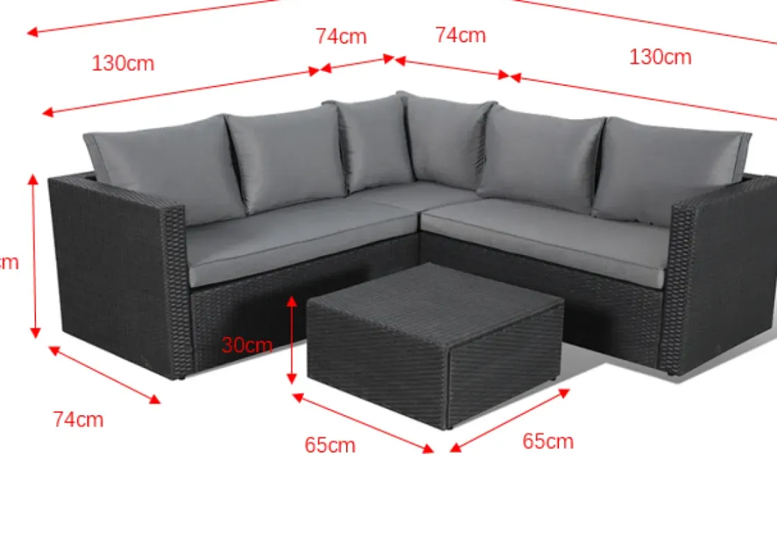 Central Park Hoekbank Loungeset Alea Grijs Staal/Wicker 3 Stuks-Brico Sale