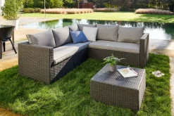 Central Park Hoekbank Loungeset Alea Grijs Staal/Wicker 3 Stuks-Brico Sale