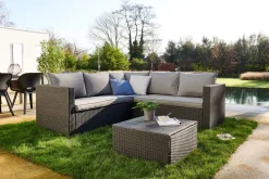 Central Park Hoekbank Loungeset Alea Grijs Staal/Wicker 3 Stuks-Brico Sale