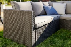 Central Park Hoekbank Loungeset Alea Grijs Staal/Wicker 3 Stuks-Brico Sale