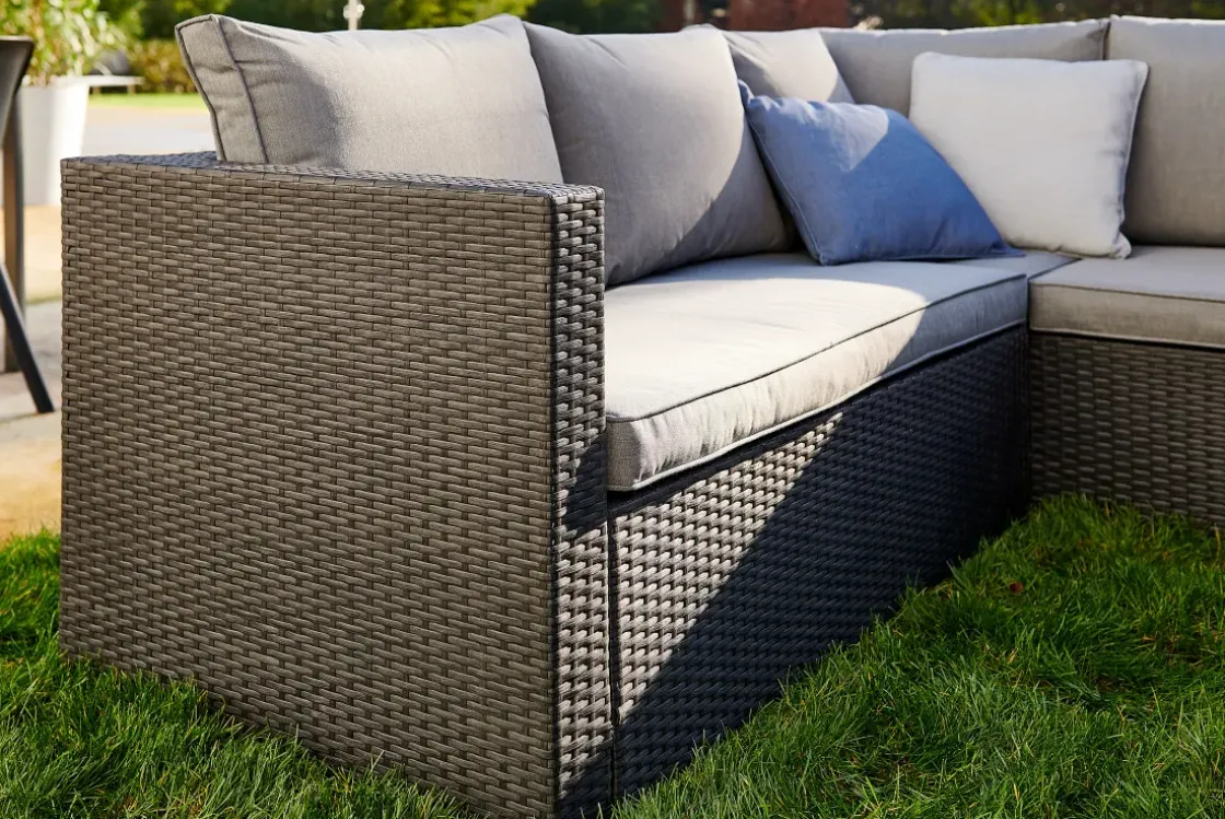 Central Park Hoekbank Loungeset Alea Grijs Staal/Wicker 3 Stuks-Brico Sale