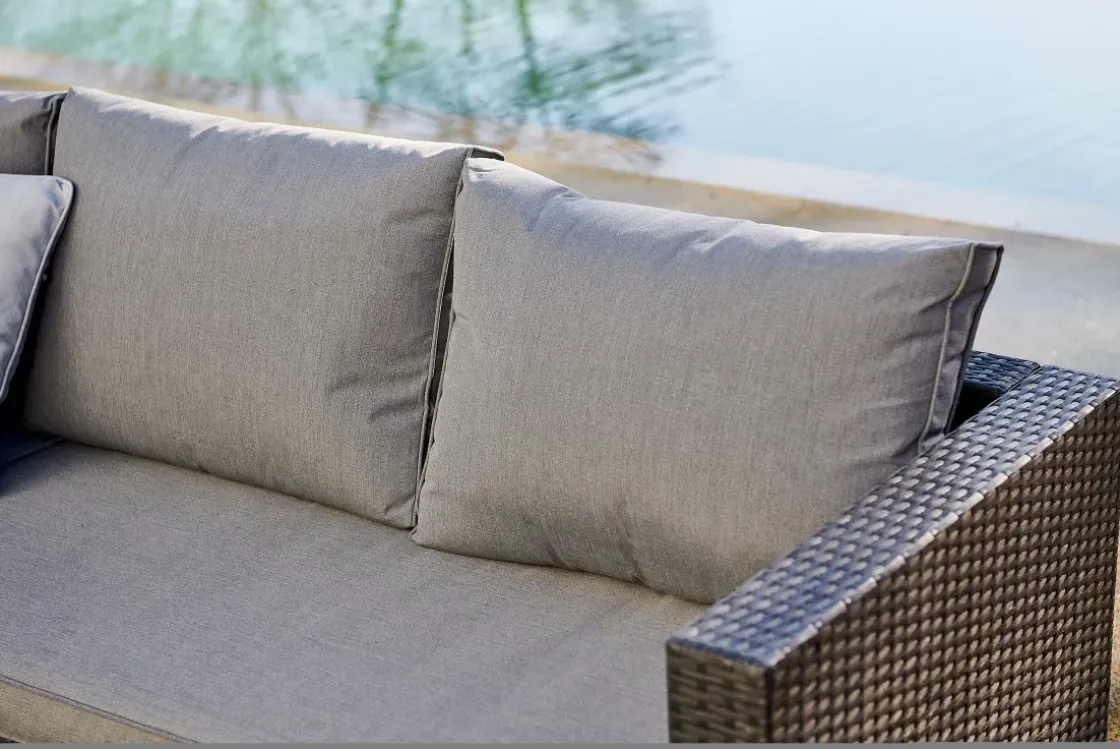 Central Park Hoekbank Loungeset Alea Grijs Staal/Wicker 3 Stuks-Brico Sale