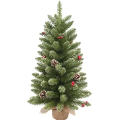 Brico Central Park Mini Kunstkerstboom Sneeuw + Dennenappels 90Cm Best