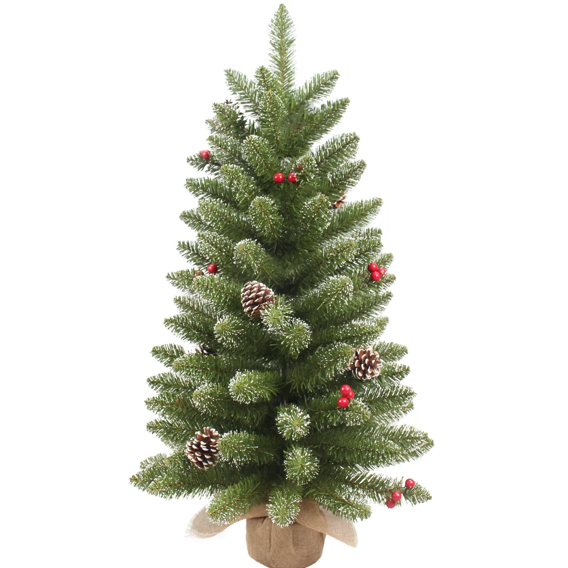 Brico Central Park Mini Kunstkerstboom Sneeuw + Dennenappels 90Cm Best