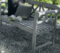 Central Park Tuinbank Beatriz 2-Zits Fsc Eucalyptus Grijs-Brico Clearance