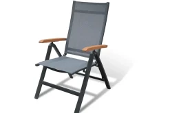 Central Park Tuinstoel Analee Verstelbaar Aluminium/Textileen Grijs-Brico Discount