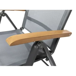 Central Park Tuinstoel Analee Verstelbaar Aluminium/Textileen Grijs-Brico Discount