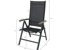Central Park Tuinstoel Dafne Verstelbaar Aluminium Textileen Antraciet-Brico New