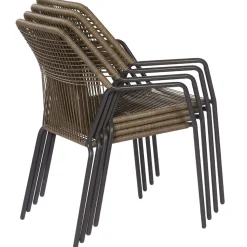 Central Park Tuinstoel Frejus Stapelbaar Wicker Donkergrijs 65,5X62X84Cm-Brico Sale