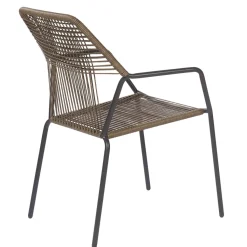 Central Park Tuinstoel Frejus Stapelbaar Wicker Donkergrijs 65,5X62X84Cm-Brico Sale