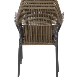 Central Park Tuinstoel Frejus Stapelbaar Wicker Donkergrijs 65,5X62X84Cm-Brico Sale
