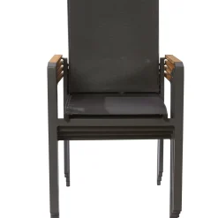 Central Park Tuinstoel Limoux Stapelbaar Antraciet Textileen/Teakhout-Brico Clearance