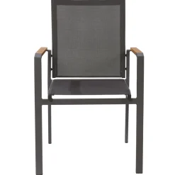 Central Park Tuinstoel Limoux Stapelbaar Antraciet Textileen/Teakhout-Brico Clearance