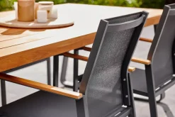 Central Park Tuinstoel Limoux Stapelbaar Antraciet Textileen/Teakhout-Brico Clearance