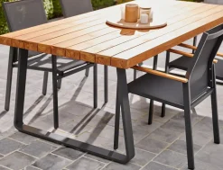 Central Park Tuinstoel Limoux Stapelbaar Antraciet Textileen/Teakhout-Brico Clearance