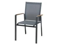 Central Park Tuinstoel Limoux Stapelbaar Antraciet Textileen/Teakhout-Brico Clearance