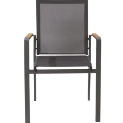 Central Park Tuinstoel Limoux Stapelbaar Antraciet Textileen/Teakhout-Brico Clearance
