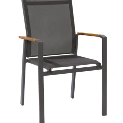 Central Park Tuinstoel Limoux Stapelbaar Antraciet Textileen/Teakhout-Brico Clearance