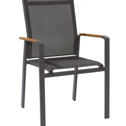 Central Park Tuinstoel Limoux Stapelbaar Antraciet Textileen/Teakhout-Brico Clearance