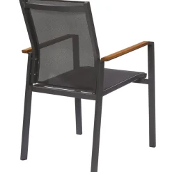 Central Park Tuinstoel Limoux Stapelbaar Antraciet Textileen/Teakhout-Brico Clearance