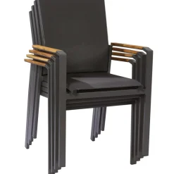 Central Park Tuinstoel Limoux Stapelbaar Antraciet Textileen/Teakhout-Brico Clearance