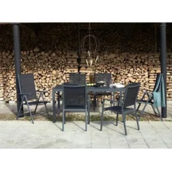 Central Park Tuinstoel Palma Verstelbaar Antraciet/Zwart-Brico Online