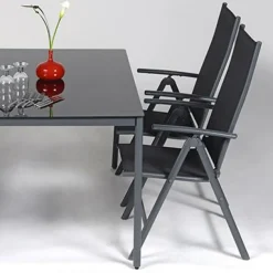 Central Park Tuinstoel Palma Verstelbaar Antraciet/Zwart-Brico Online