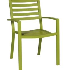 Central Park Tuinstoel Stapelbaar Aluminium Olijfgroen 61,5X57,5X85,5Cm-Brico Discount