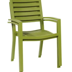 Central Park Tuinstoel Stapelbaar Aluminium Olijfgroen 61,5X57,5X85,5Cm-Brico Discount