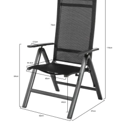 Central Park Tuinstoel Verstelbaar Guillermo Antraciet-Brico New