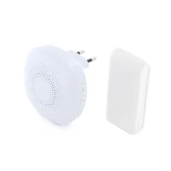 Chacon Design Draadloze En Batterijloze Deurbel 100M Wit-Brico Sale