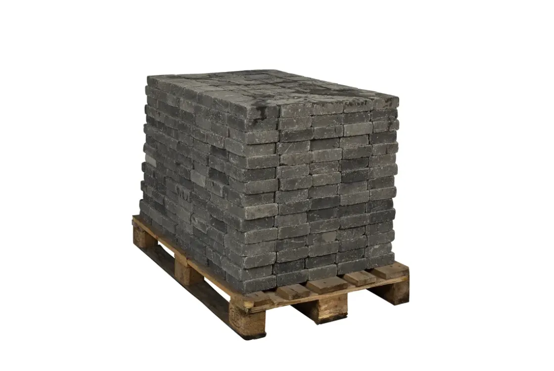 Coeck Kassei Grijs-Zwart Getrommeld 15X15X5Cm 525 Stuks + Palet 3004837-Brico New