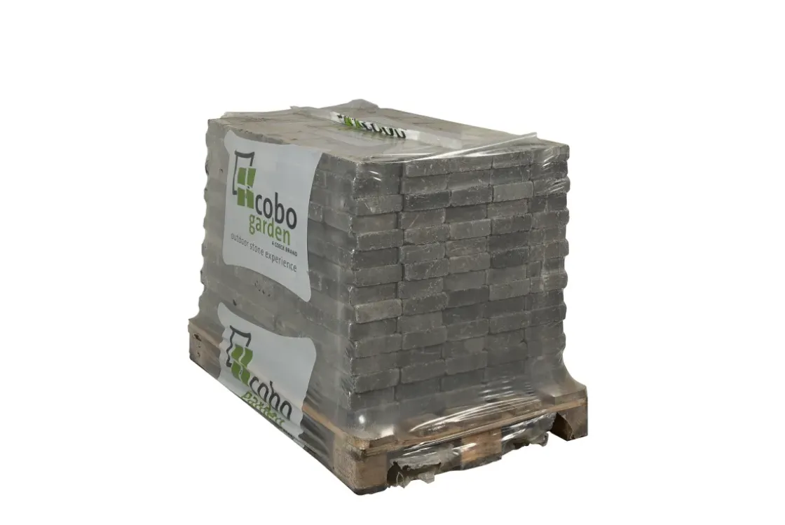 Coeck Kassei Grijs-Zwart Getrommeld 15X15X5Cm 525 Stuks + Palet 3004837-Brico New