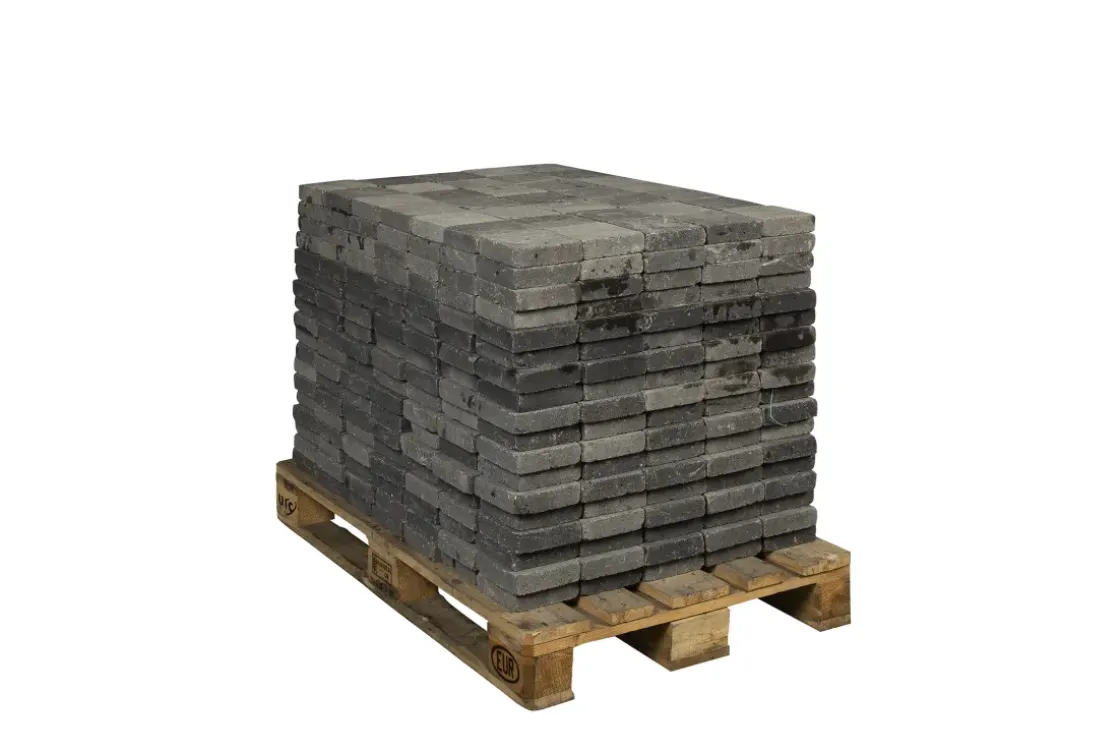 Coeck Kassei Zwart-Grijs Getrommeld 15X15X4Cm 630 Stuks + Palet 3004837-Brico
