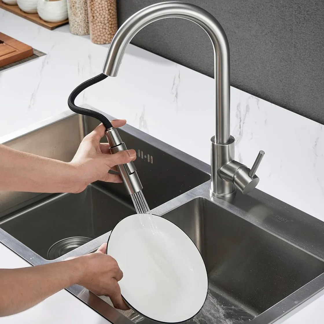 Brico Croom Keukenkraan Nymex - Uittrekbare Uitloop