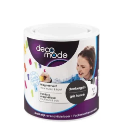 Decomode Magneetverf Muur & Hout Donkergrijs Mat 500Ml-Brico New