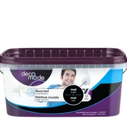 Decomode Muurverf Superdekkend Mat Zwart 2,5L-Brico Discount