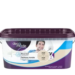 Decomode Muurverf Superdekkend Mat Zand 2,5L-Brico Discount