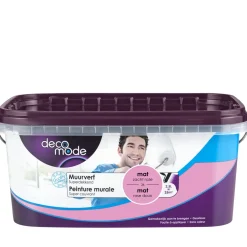 Decomode Muurverf Superdekkend Mat Zacht Roze 2,5L-Brico