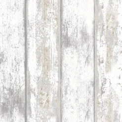 Decomode Vliesbehang Hout Wit-Brico Clearance