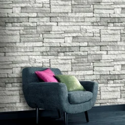 Decomode Vliesbehang Stones Lichtgrijs-Brico Best