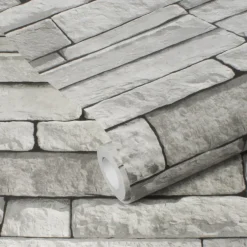 Decomode Vliesbehang Stones Lichtgrijs-Brico Best